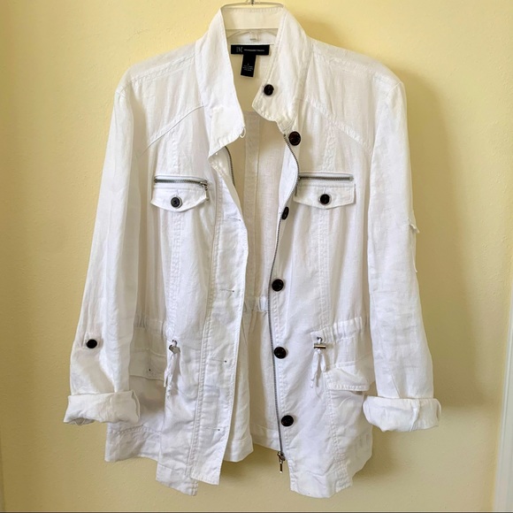 INC International Concepts Jackets & Blazers - INC White Linen Jacket